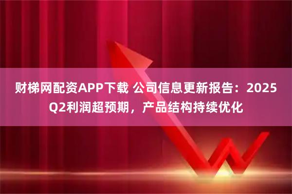 财梯网配资APP下载 公司信息更新报告：2025Q2利润超预期，产品结构持续优化
